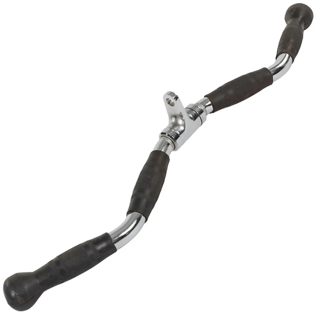 Ручка для верхней тяги York Fitness 70 см W-образная с резиновыми ручками хром - изображение 12