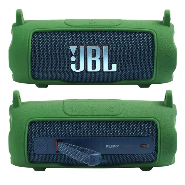 Силиконовый чехол + ремень для портативной колонки JBL Flip 7 (зеленый) - Фото 7 Силиконовый чехол + ремень для портативной колонки JBL Flip 7 (зеленый) - изображение 7