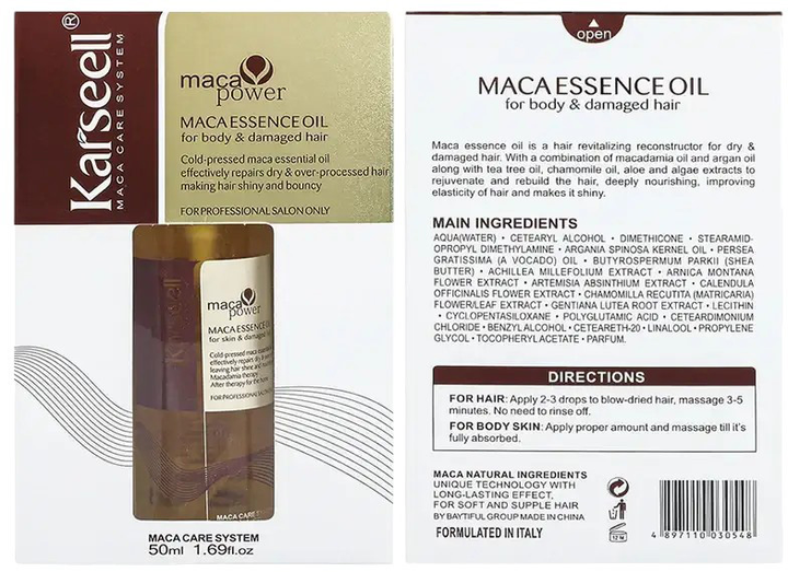 Олія для волосся та шкіри Karseell Maca Essence відновлювальна 50 мл (4897110030548) - зображення 2