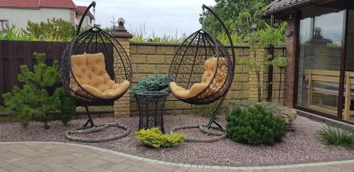 Підвісне крісло-кокон з техноротангу Garden Коричневий, вулична гойдалка, гамак для відпочинку на природі, до 150 кг - зображення 3