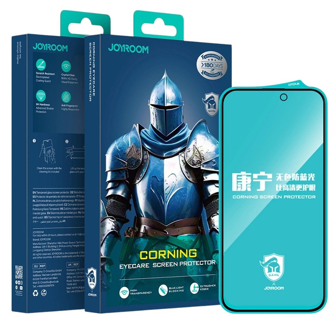 Szklo hartowane JOYROOM JR-MKN0314 Corning Eyecare na iPhone 16 Pro Max (6956116734381) - obraz 4
