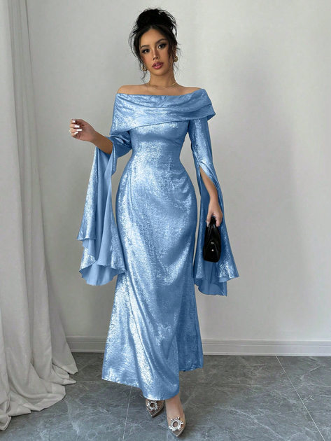 Акція на Сукня осіння жіноча SHEIN GD-00208048 M Синя від Rozetka
