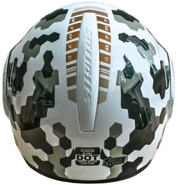 Мотошолом модульний Beon B-707 213 Shiny White Розмір XXL Глянцевий Білий (298704) - зображення 4