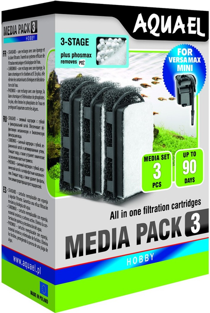 Губчаста фільтрувальна вставка AquaEl PhosMax FZN mini 3 шт (5905546192279) - зображення 1