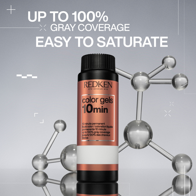 Zestaw farb do włosów Redken Color Gels Lacquers 10 Min 6NCh Ganache 3x60 ml (3474637197698) - obraz 4