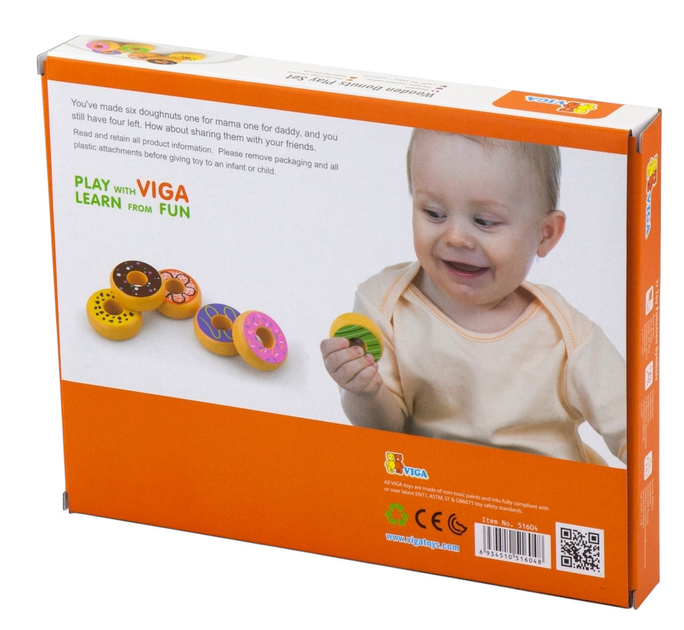 Дерев'яна тістечка Viga Пампушки, 6 штук 51604 (6934510516048) - зображення 12