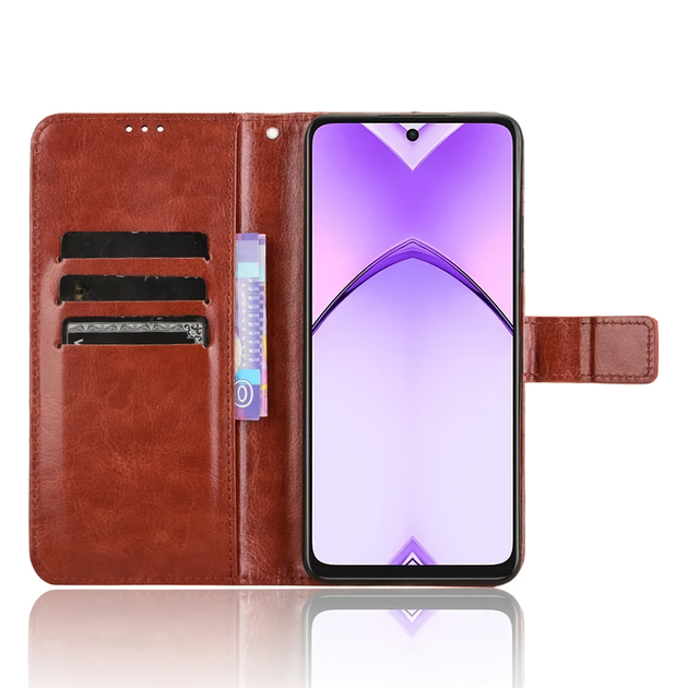Чохол Idewei для OPPO A40m / CPH2669 книжка шкіра PU з візитницею коричневий - зображення 5