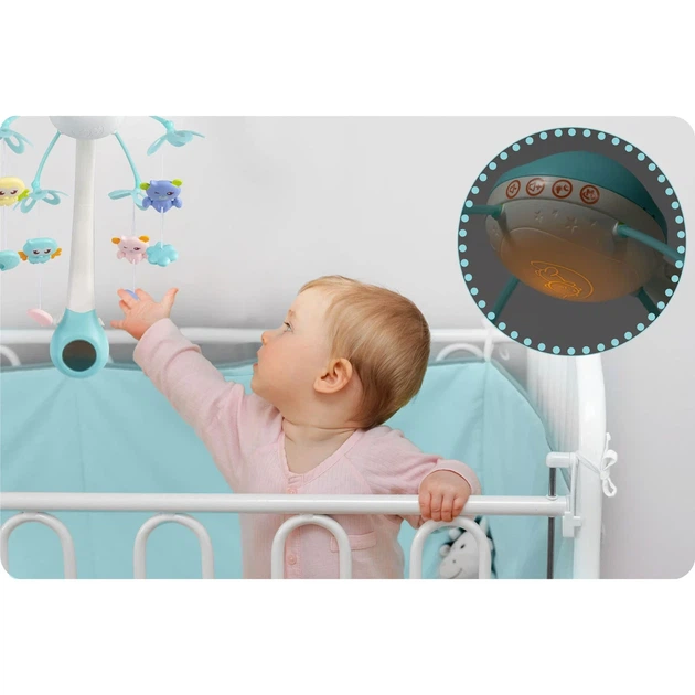Мобіль на дитяче ліжечко Ricokids RK-813 з проектором, мелодіями та пультом керування Блакитний - зображення 6