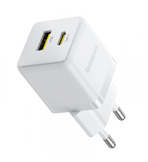 Сетевое зарядное устройство Baseus Palm Type-C+USB 20W P10111608213-00 Белое - Фото 1 Сетевое зарядное устройство Baseus Palm Type-C+USB 20W P10111608213-00 Белое - изображение 1