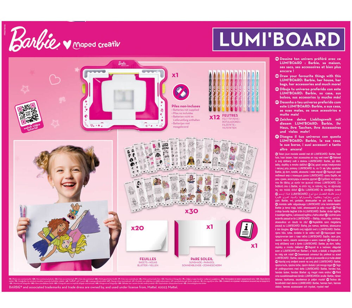 Podświetlana tablica do rysowania Maped creativ lumi board barbie (907061) - obraz 2
