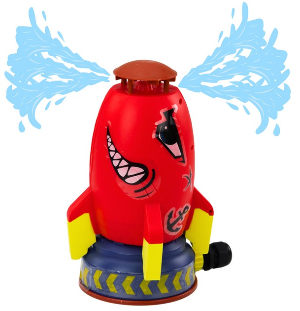 Zraszacz ogrodowy LEAN Toys Rakieta Rekin Czerwony (5905991013723) - obraz 2