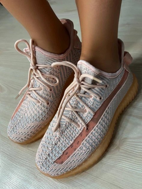 Кроссовки женские NM 01-5 в стиле Yeezy из дышащей сетки 39 розовые - изображение 8