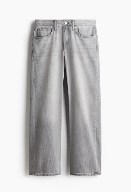 Чоловічі прямі легкі джинси Straight Loose H&M (58410) W34 L32 Сірі - Фото 4 Чоловічі прямі легкі джинси Straight Loose H&M (58410) W34 L32 Сірі - изображение 4