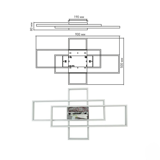 Управляемая светодиодная люстра Esllse SVEN 110W 3S SMART 900x500x80 мм 3000-6500K 5500Лм- WHITE-220-IP20 - изображение 8