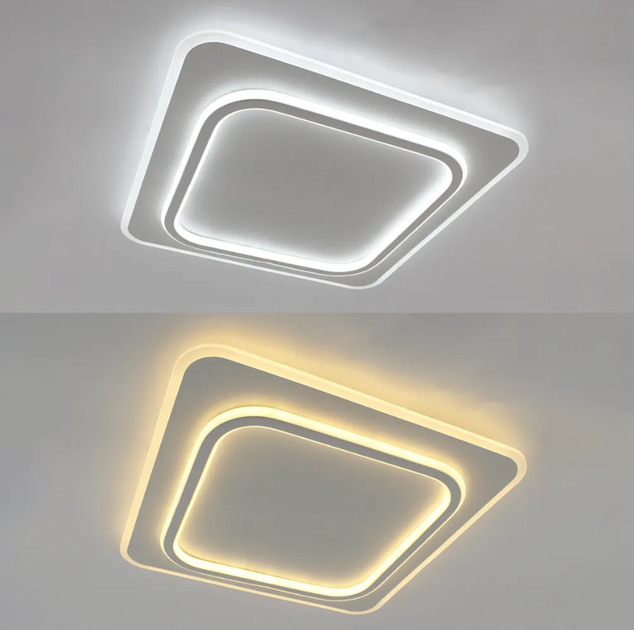 Керована світлодіодна люстра ESLLSE VEGA dual 85W 3000-6500К 2S-ON/OFF 450×450×52-WHITE/WHITE-220-IP20 - зображення 2