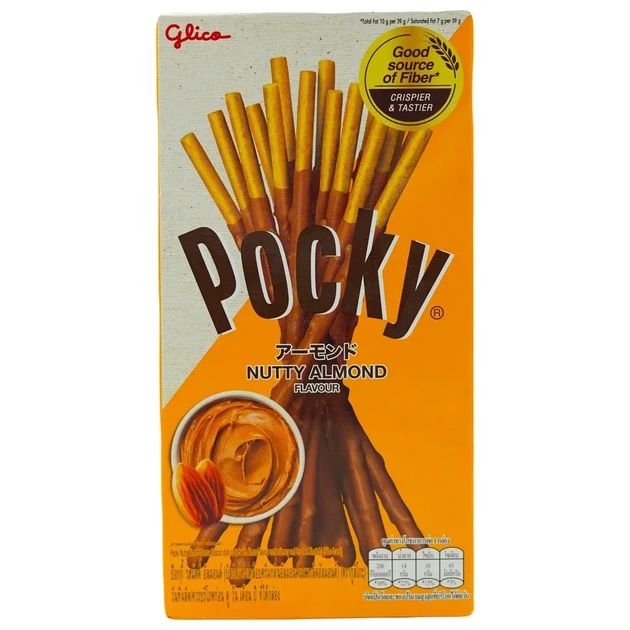 Бісквітні палички покі Glico мигдальні 39 г - Фото 1 Бісквітні палички покі Glico мигдальні 39 г - зображення 1