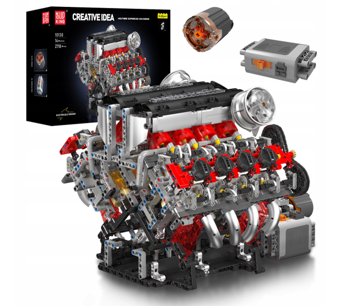Конструктор детский Mould King TECHNIC "ДВИГАТЕЛЬ V8" F488 серый 2718 деталей (10130) - изображение 2