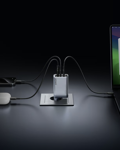 Мережевий зарядний пристрій Anker Prime Charger 100W 3 Ports GaNPrime (A2688341) - зображення 3