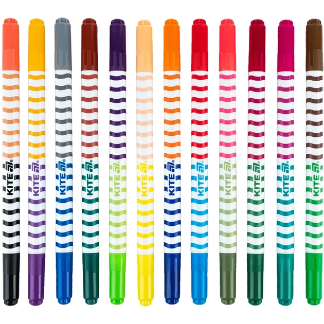 Фломастеры двусторонние Creative Kite K-1151 12 шт. 24 цвета shop (4063276225795) - Фото 2 Фломастеры двусторонние Creative Kite K-1151 12 шт. 24 цвета shop (4063276225795) - изображение 2