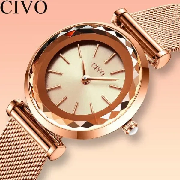 Часы женские CIVO 8107C Mesh Band Rose Gold - изображение 5