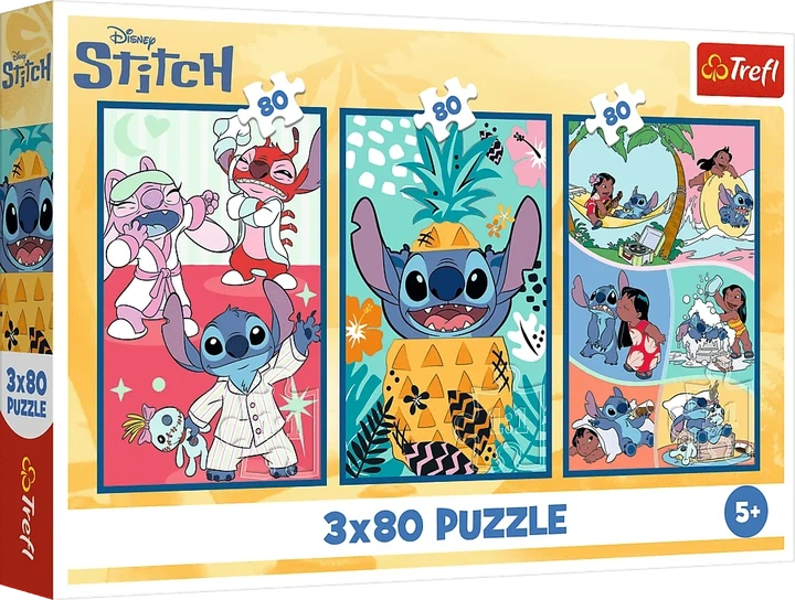 Пазлы Trefl Lilo & Stitch Мир Стича 3х80 элементов (5900511348859) - Фото 1 Пазлы Trefl Lilo & Stitch Мир Стича 3х80 элементов (5900511348859) - изображение 1