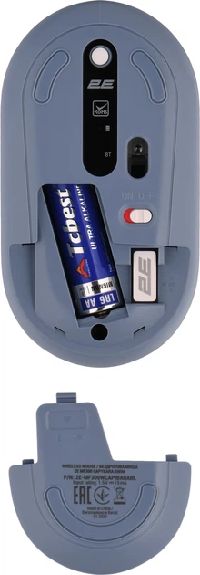 Мышь 2E MF300 CAPYBARA:SWIM Silent WL BT Blue (2E-MF300WCAPIBARABL) + Игровая поверхность 2E Capybarra S Blue в подарок! - изображение 6