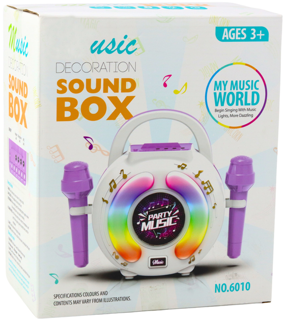 Zestaw do karaoke Lean Toys z głośnikiem i nagrywaniem Bluetooth MP3 LED 2 szt 24539 (5905991056669) - obraz 1
