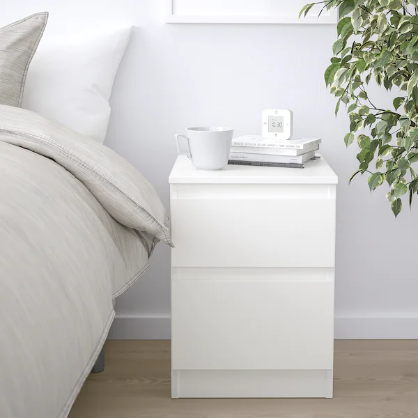 Тумбочка з 2 ящиками 35x49 см IKEA KULLEN біла у вітальню або в спальну (приліжкова) комод ІкеА КУЛЛЕН - Фото 2 Тумбочка з 2 ящиками 35x49 см IKEA KULLEN біла у вітальню або в спальну (приліжкова) комод ІкеА КУЛЛЕН - зображення 2