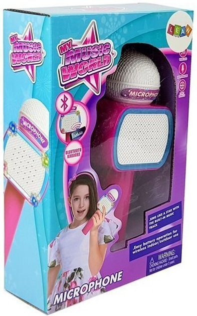 Бездротовий дитячий мікрофон Lean Toys для караоке з Bluetooth і динаміком Рожевий 7827 (5903802454185) - зображення 1