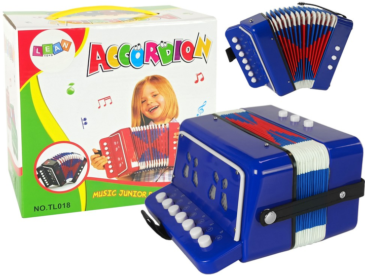 Дитячий акордеон Lean Toys з музикою Синій 9423 (5904204754408) - зображення 1