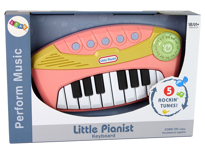 Pianino interaktywne Lean Toys Little Pianist Różowe 15206 (5905515355919) - obraz 1