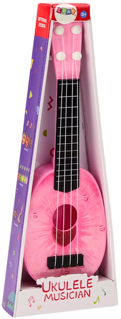 Укулеле для дітей Lean Toys Персик на 4 струни Рожевий 18245 (5905991015727) - зображення 1