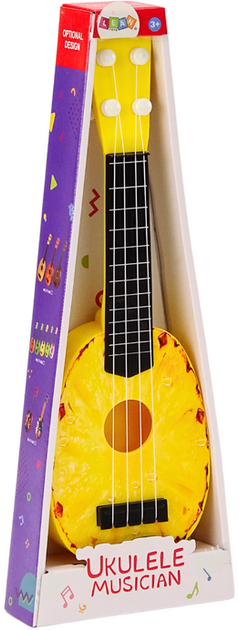 Ukulele dla dzieci Lean Toy Ananas na 4 struny Żółty 18246 (5905991015734) - obraz 1