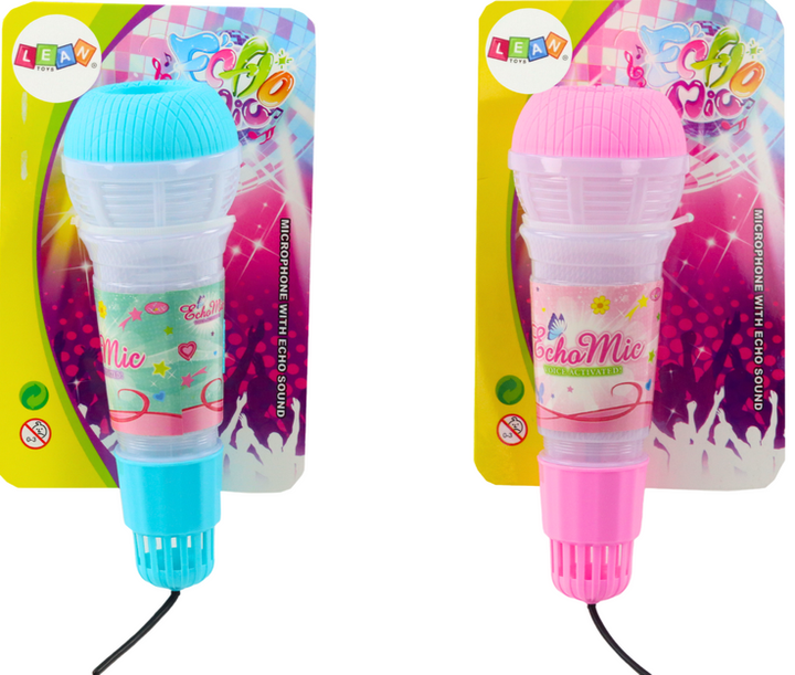 Zestaw mikrofonów dla dzieci Lean Toys ze światłami Różowy/Niebieski 2 szt 20398 (5905991026877) - obraz 1