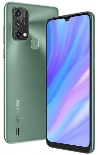 Смартфон 6.09" Blackview A50 3/64Gb 4G 2-SIM 13/5Мп 4 ядра Android 11 Ink Green - Фото 2 Смартфон 6.09" Blackview A50 3/64Gb 4G 2-SIM 13/5Мп 4 ядра Android 11 Ink Green - зображення 2
