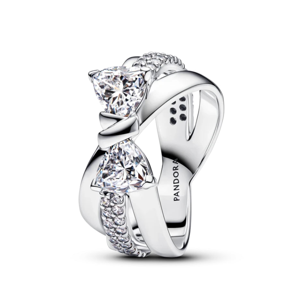 Срібна каблучка Pandora «Блискучий бант» - Фото 1 Срібна каблучка Pandora «Блискучий бант» - зображення 1
