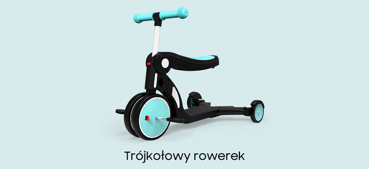 Hulajnoga dziecięca BeBehoo 5 w 1 Niebieski (6971501710412) - obraz 6