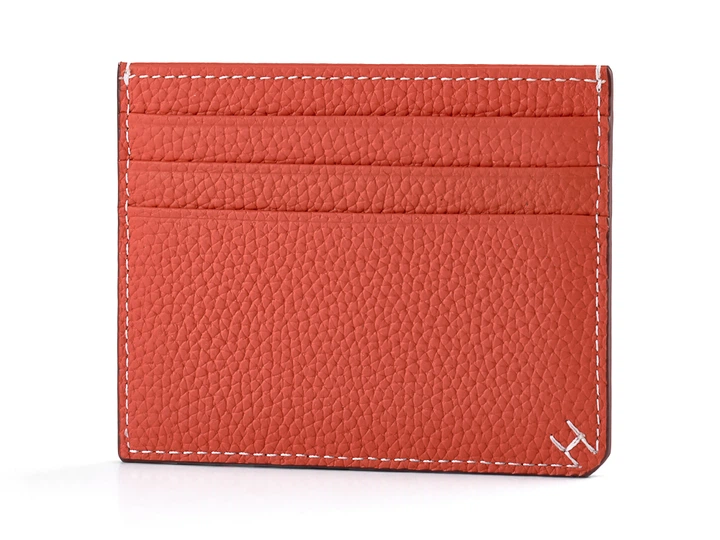 Картхолдер з натуральної шкіри Hermes 219 Orange помаранчевий - зображення 3