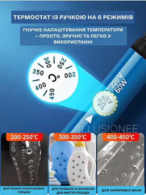 Паяльник електричний з регулюванням температури 60W Blue 3DTOYSLAMP - зображення 8
