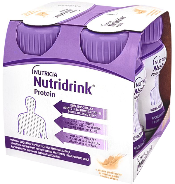 Żywienie dojelitowe Nutricia Nutridrink Protein Vanilla o smaku waniliowym 4 x 125 ml (8716900565403) - obraz 1