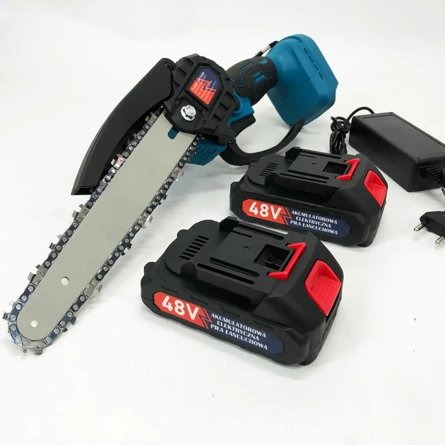 Аккумуляторная электропила Domotec Chain Saw 6" и 8" дюймов с 2-мя батареями 48V в кейсе 9640 - Фото 5 Аккумуляторная электропила Domotec Chain Saw 6" и 8" дюймов с 2-мя батареями 48V в кейсе 9640 - изображение 5