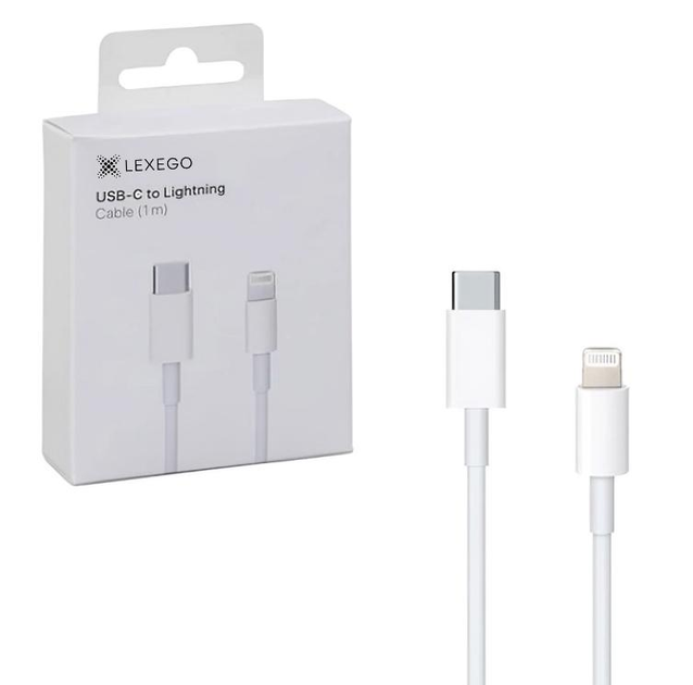 Кабель для быстрой зарядки айфон айпад Apple iPhone 8 X 11 12 13 14 Pro Max Plus Mini Type C to Lightning USB-C шнур тайпси лайтнинг для швидкого заряджання iOS устройств Apple Белый LEXEGO CZ-TC1 - изображение 7