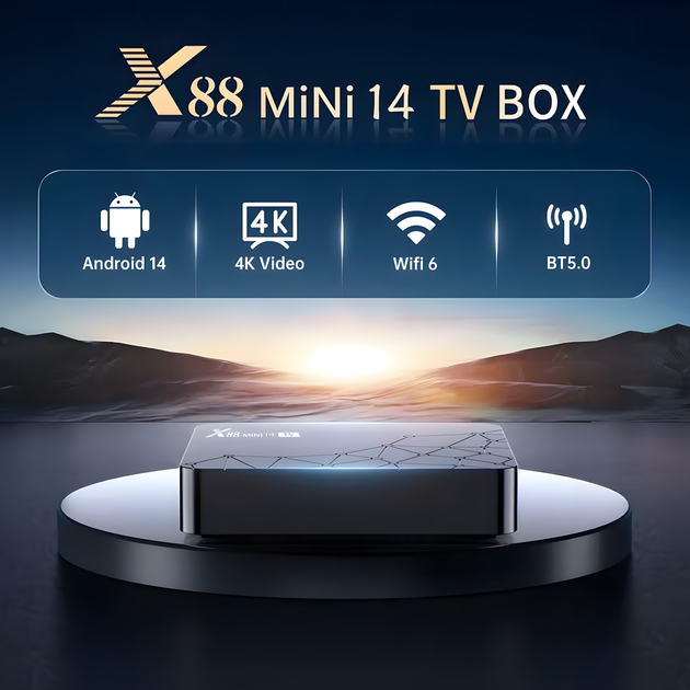 Смарт-приставка X88 Mini 14 TV Box Android 14 RK3518 2/16 ГБ с