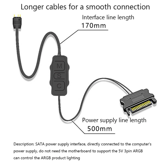 Контроллер Sata to ARGB 5V 3 pin - Фото 6 Контроллер Sata to ARGB 5V 3 pin - изображение 6