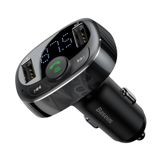 АЗУ с FM-модулятором Baseus T Shaped S-09A Car Bluetooth MP3 Player (Standard Edition) Black - изображение 3
