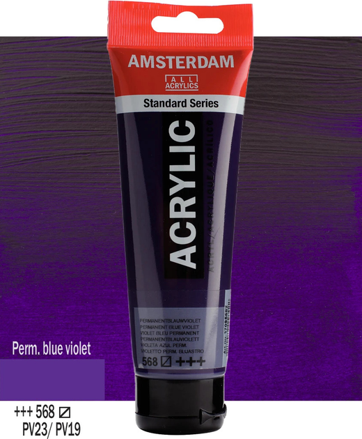 Farba akrylowa Amsterdam Permanent Blue Violet 568 120 ml (8712079158422) - obraz 2