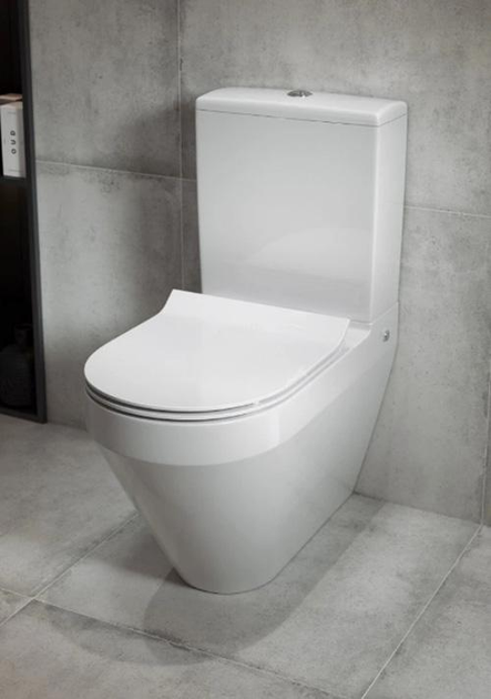 Чаша унитаза напольная Cersanit Crea CleanON 010/020 Rimless с тонким сиденьем Soft Close Easy Off дюропласт K114-023 - изображение 4