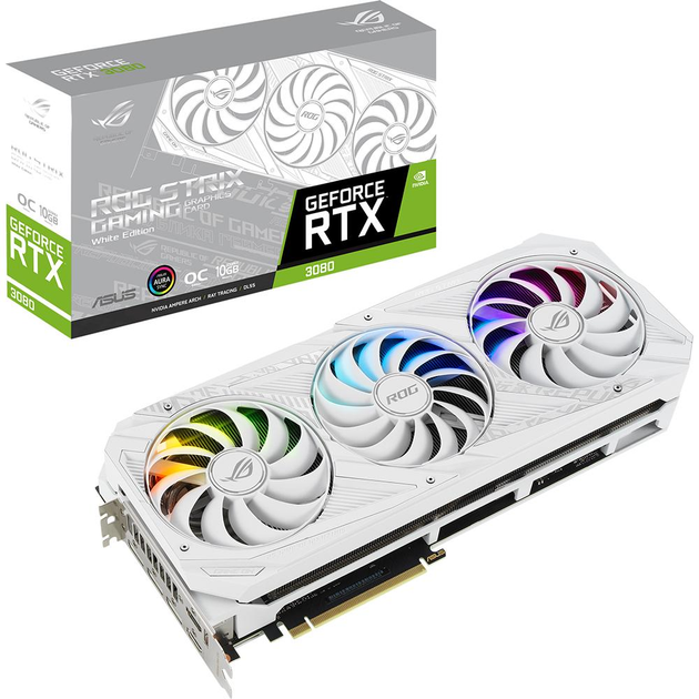 【緊急値下げ中】ASUS ROG GeForce RTX 3080 OC 白色 Відеокарта Asus GeForce RTX 3080 ROG Strix OC White 10GB