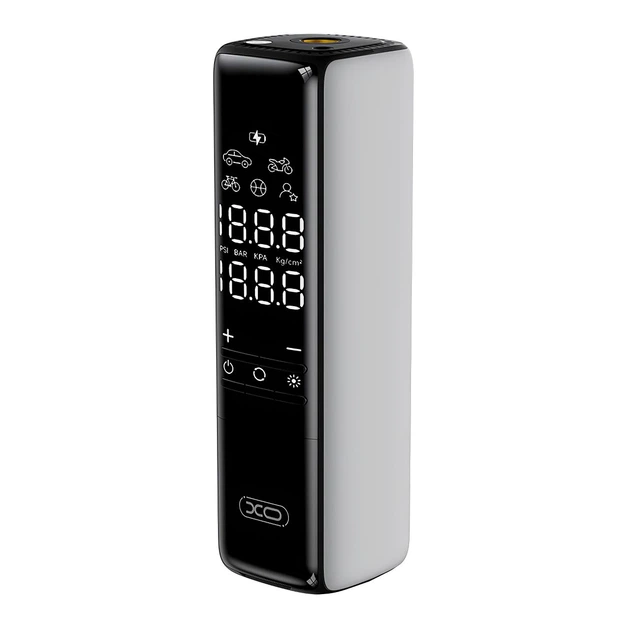 Автомобільний компресор XO 2 в 1 портативний з LED-дисплеєм 4 режими, ліхтар, живлення від прикурювача (CZ627) - зображення 3