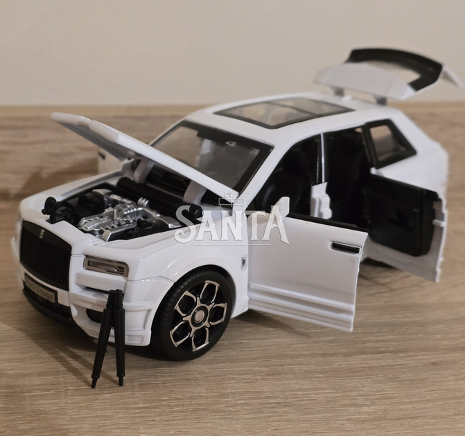 Игрушечная машинка металлическая Rolls-Royce Ghost BLACK BADGE, ролс ройс, белый, звук, свет, инерция, откр двери, капот, Автоэксперт, 1:32,15*8*5,5см (ТК-11056) - изображение 9